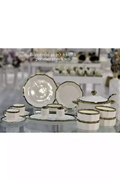 سرویس غذاخوری 6نفره 49تکه طلایی برند decovien کد 1753907589