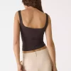 یقه مربع تیشرت بنددار برند Stradivarius کد 1753351881