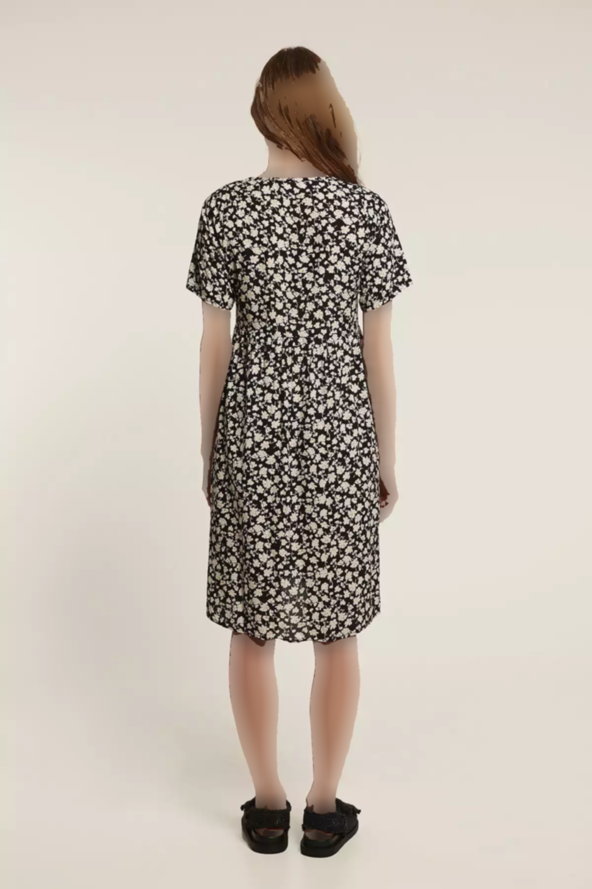 پیراهن شیردهی آستین کوتاه یقه هفت بارداری مشکی راس برند Lyn Mama کد 1753850534