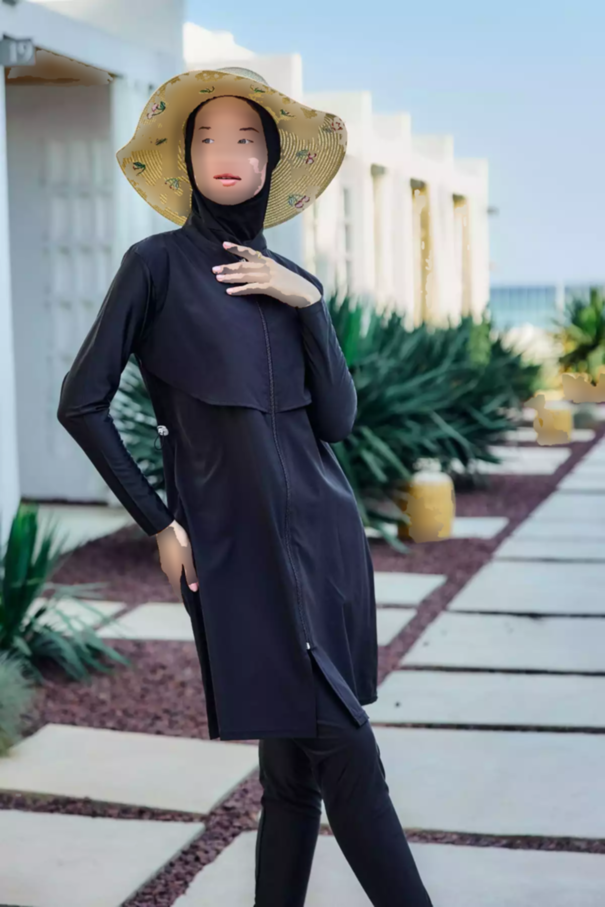 مایو اسلامی پوشیده کامل دربدار جلو سبک برند Remsa Mayo کد 1753763469