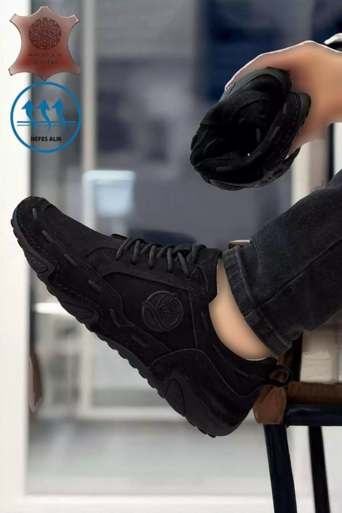 کفش راحتی جیر مردانه چرم اصل برند BIG KING کد 1753627266