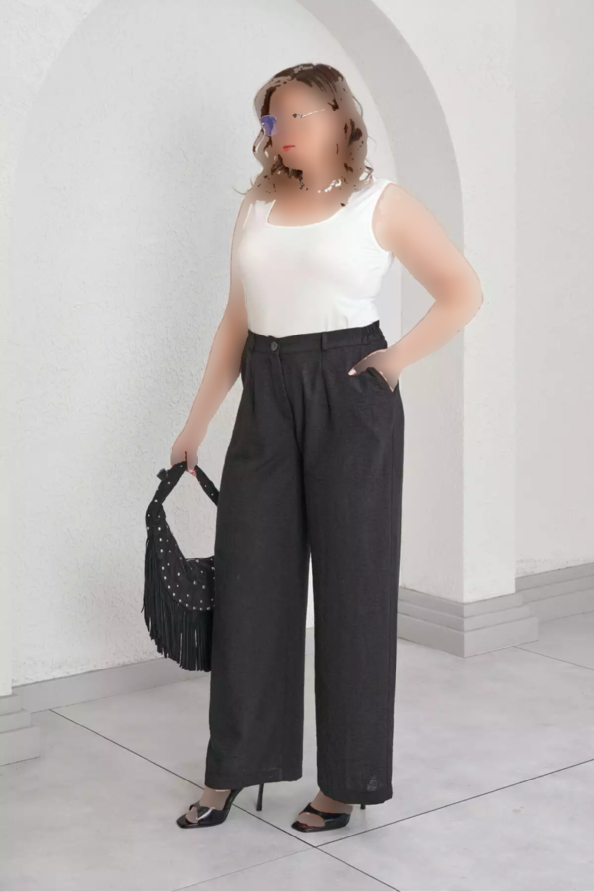 کتان پاچه گشاد بافتنی شلوار برند Büyük Moda کد 1753840271