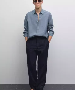 پیراهن متناسب کتان برند Massimo Dutti کد 1751488263