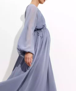 پیراهن آستین دار ماکسی بالنی برند H&M کد 1752537783