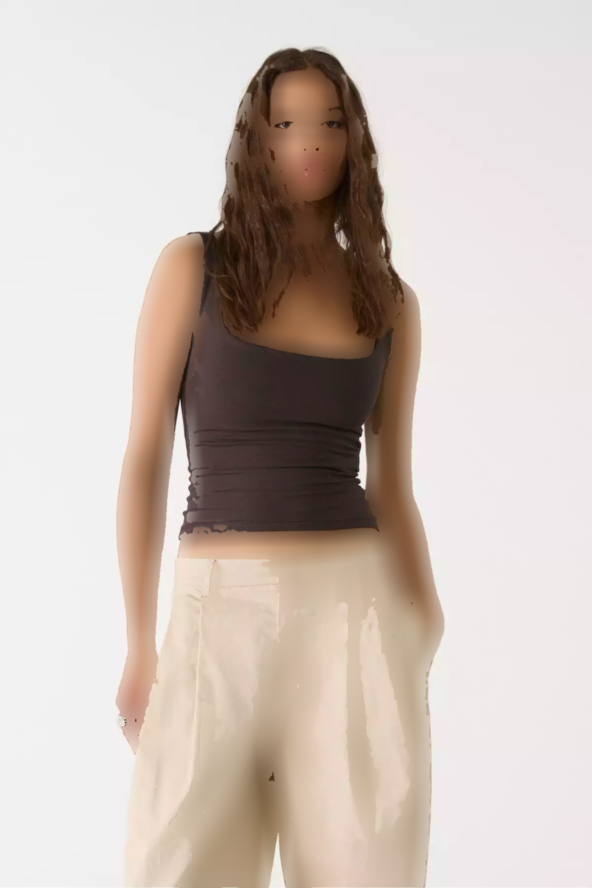 یقه مربع تیشرت بنددار برند Stradivarius کد 1753351881