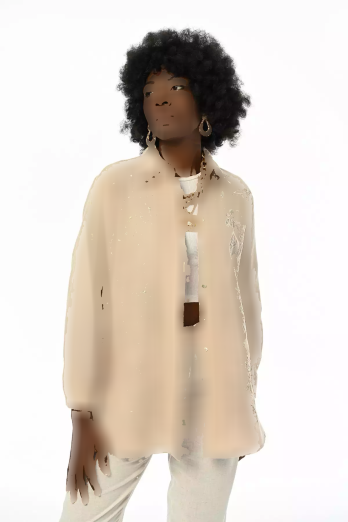 پیراهن برش گشاد کار شده گلدوزی جلو زنانه برند Orfeo Negro کد 1753425186