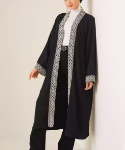 کیمونو بافتنی بلند 5865قلاب دوزی شده مشکی برند Bigdart کد 1753597387