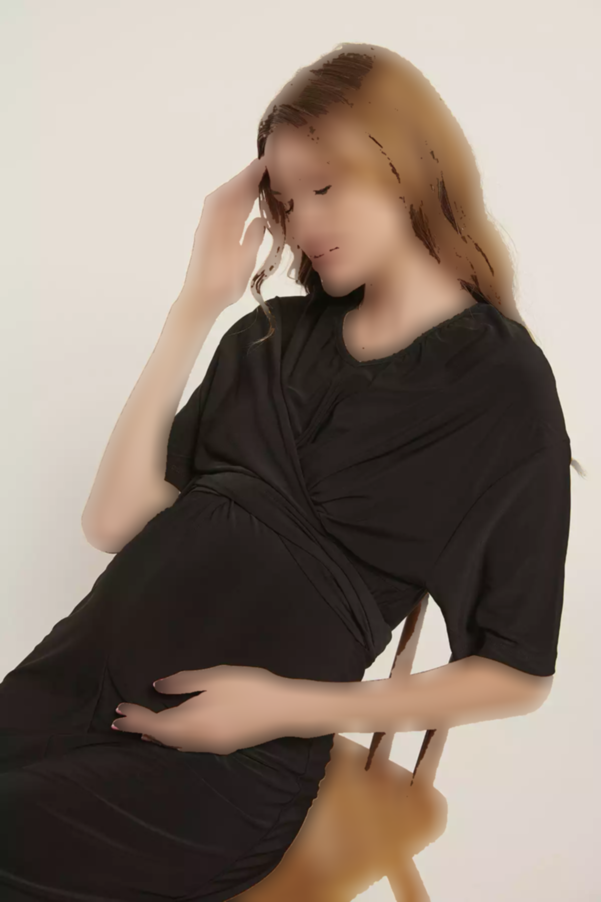 پیراهن یقه هفت بارداری مشکی قابل تنظیم برند Lyn Mama کد 1753850587