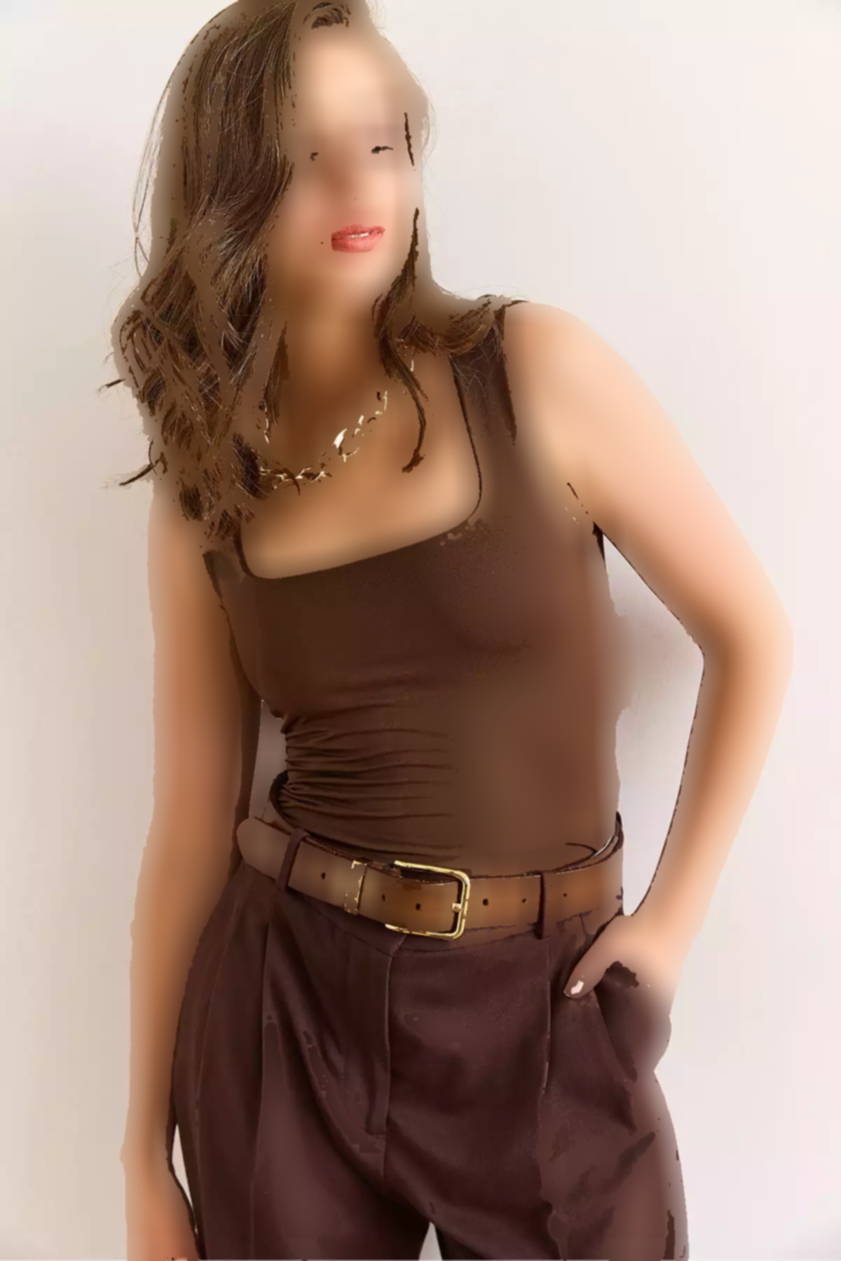 بادی ست یقه گرد قهوهای زنانه برند Olalook کد 1753677666