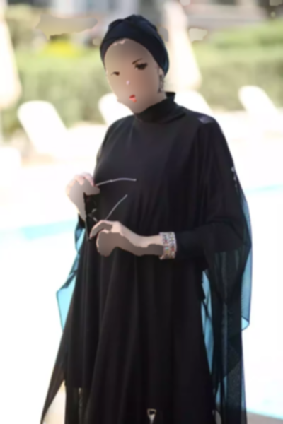 پیراهن ساحلی مایو اسلامی پوشیده خفاشی 001مشکی تک نفره طرح‎دار بروی برند Remsa Mayo کد 1753761069