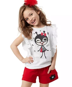 ست شلوارک تیشرت عشق دخترانه حشره برند Denokids کد 1753832528