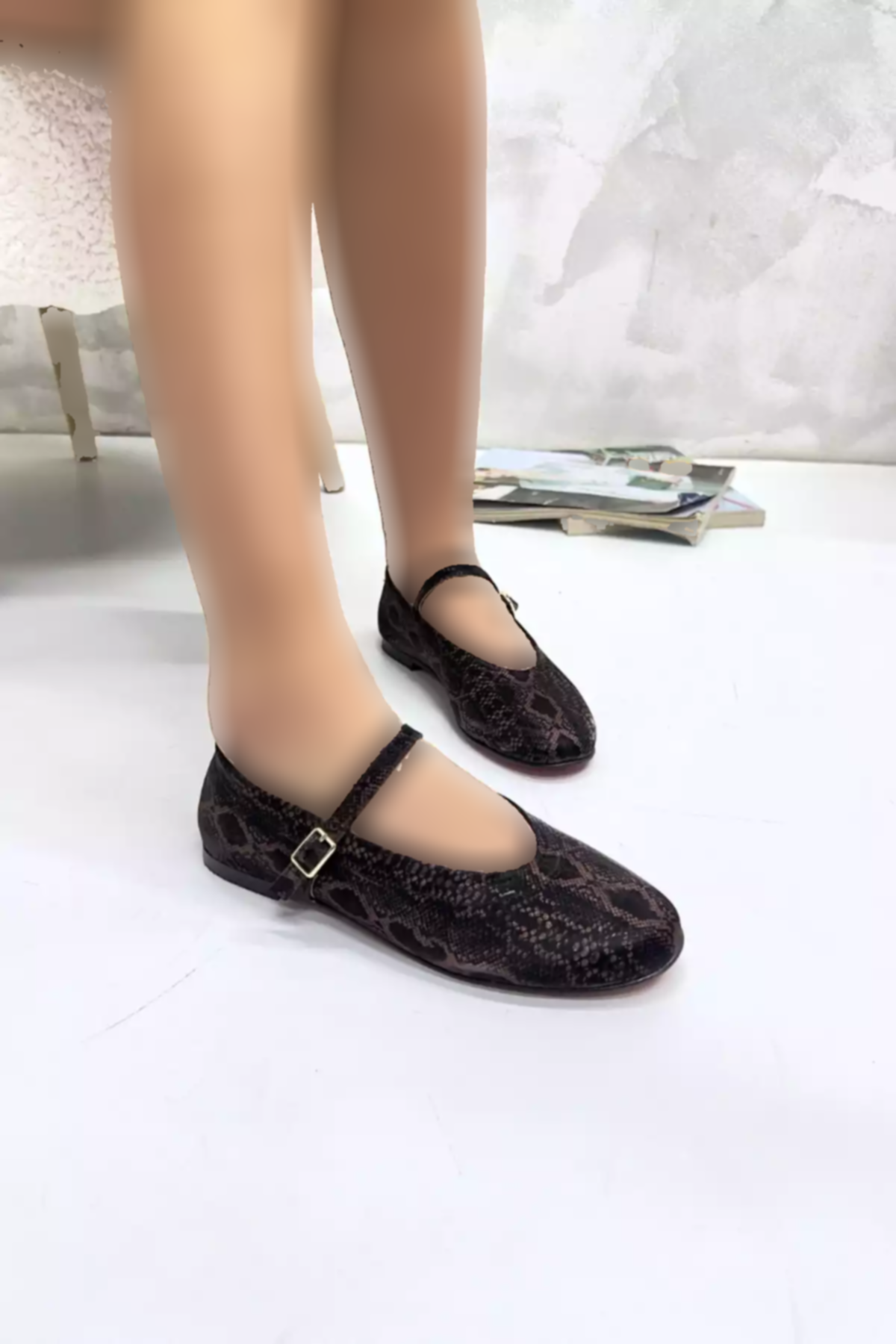 کفش عروسکی پوست ماری زنانه قهوه برند inizio کد 1753715528