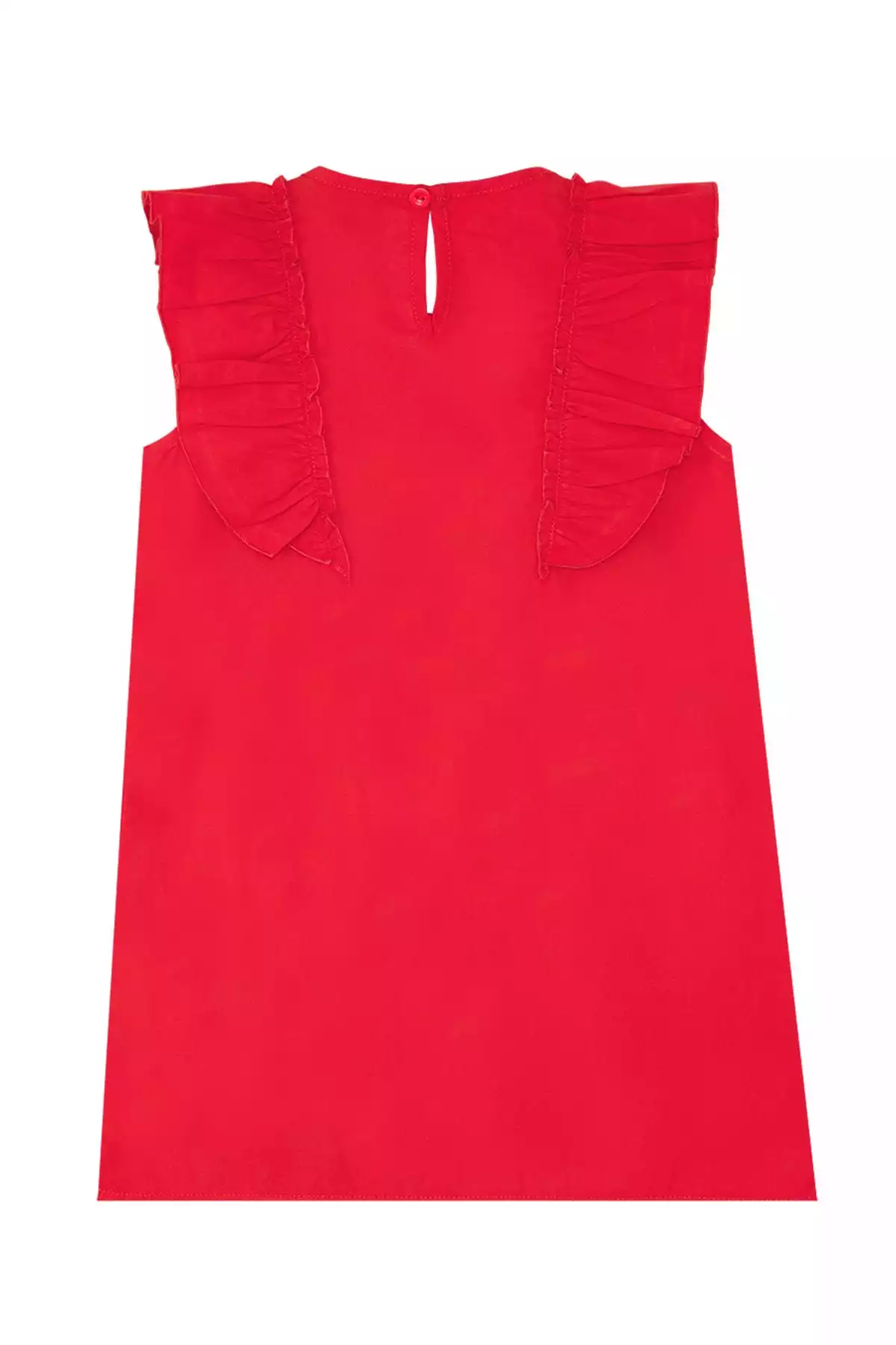 پیراهن تابستانی نوک چیندار قرمز دخترانه برند Denokids کد 1753823529