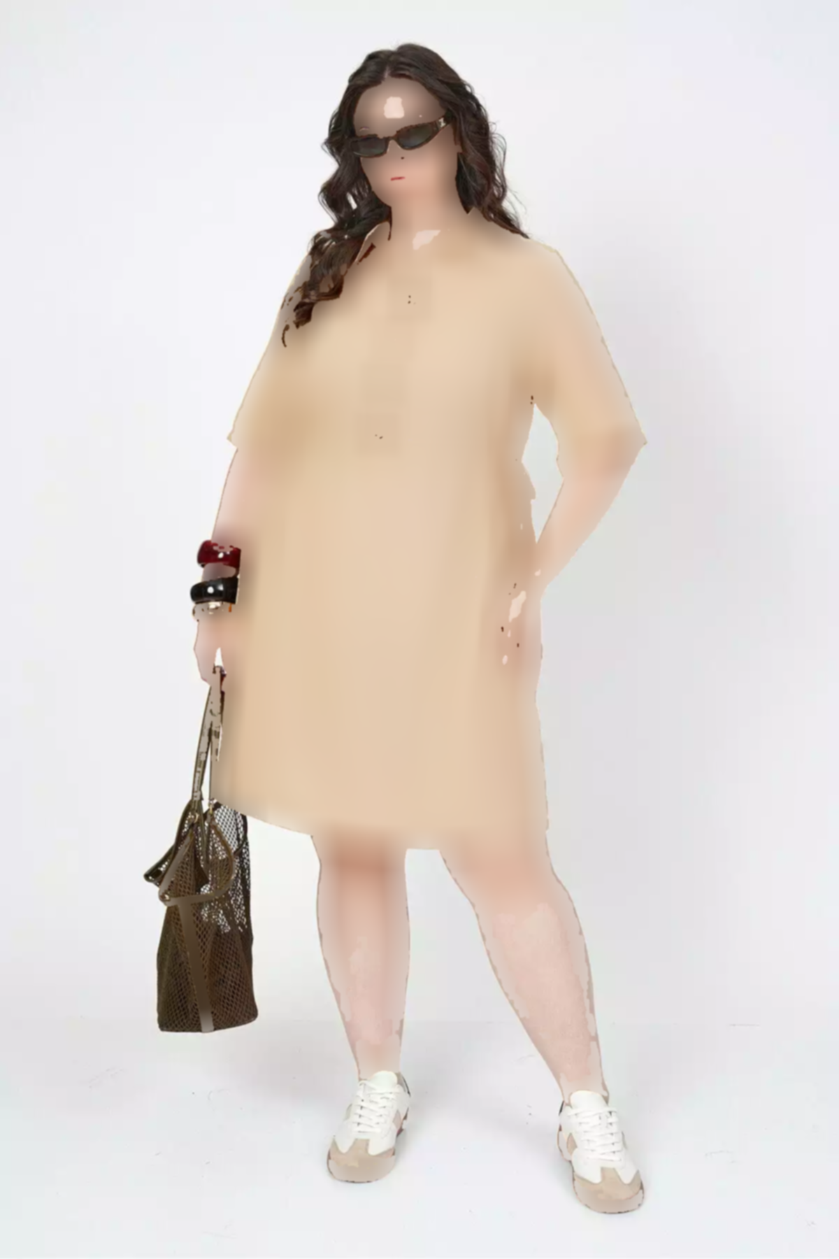 پیراهن کتان بامبو یقه دار برند Büyük Moda کد 1753846924