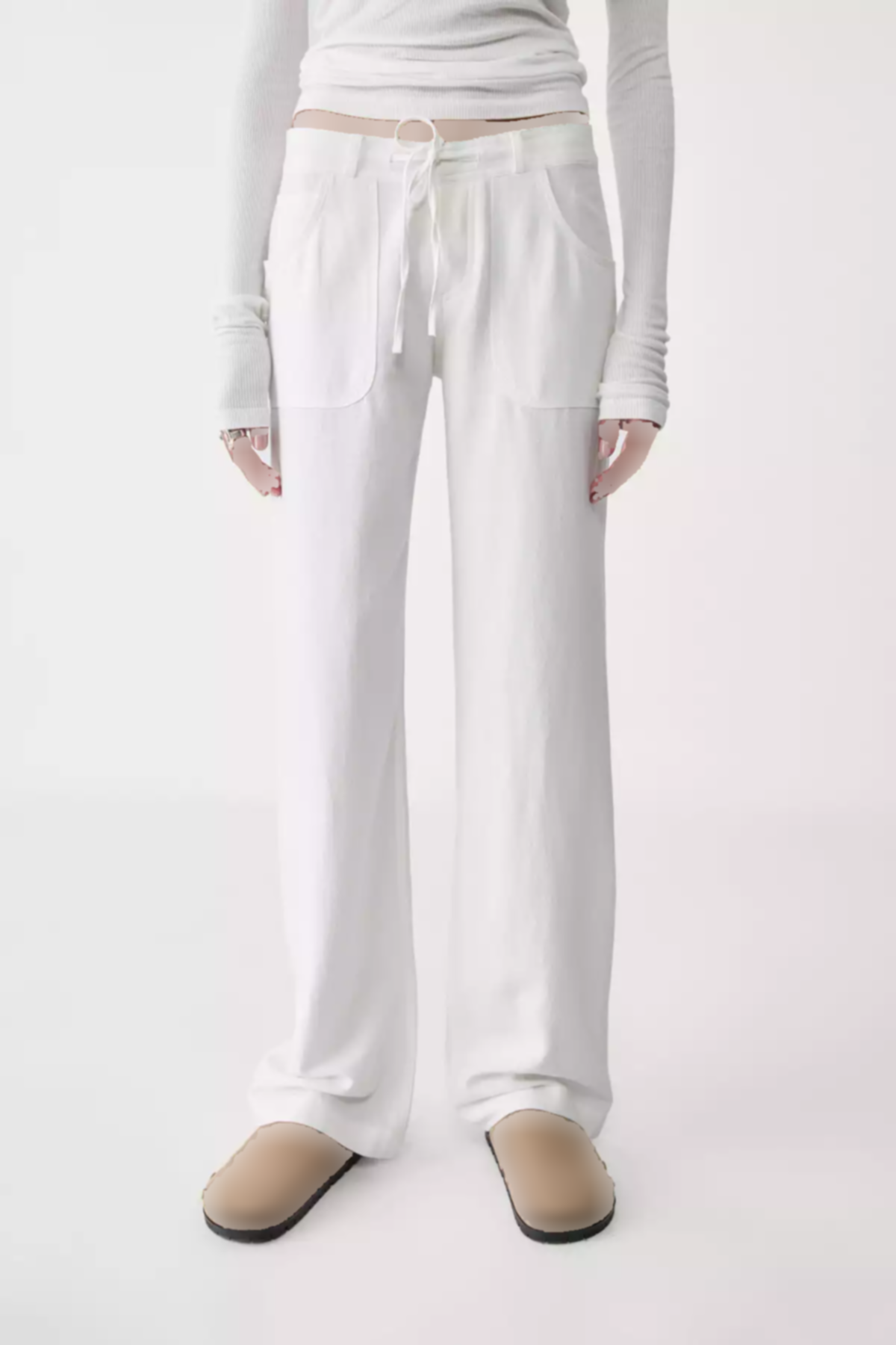 کتان کمربنددار شلوار برند Stradivarius کد 1753357400