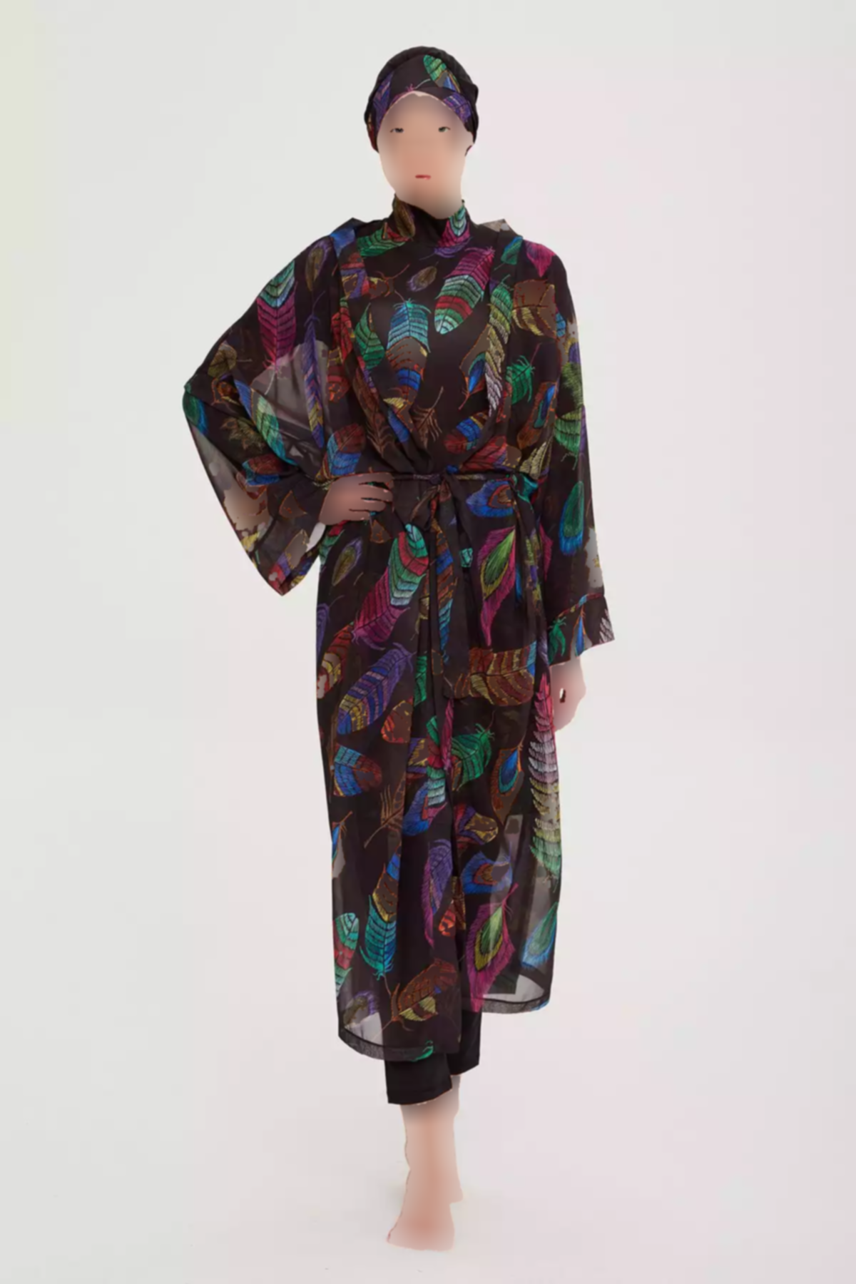 پیراهن ساحلی کیمونو مایو اسلامی پوشیده خفاشی تک نفره هدر بروی برند Remsa Mayo کد 1753760469