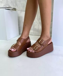 صندل لژدار شتری زنانه برند inizio کد 1753719063