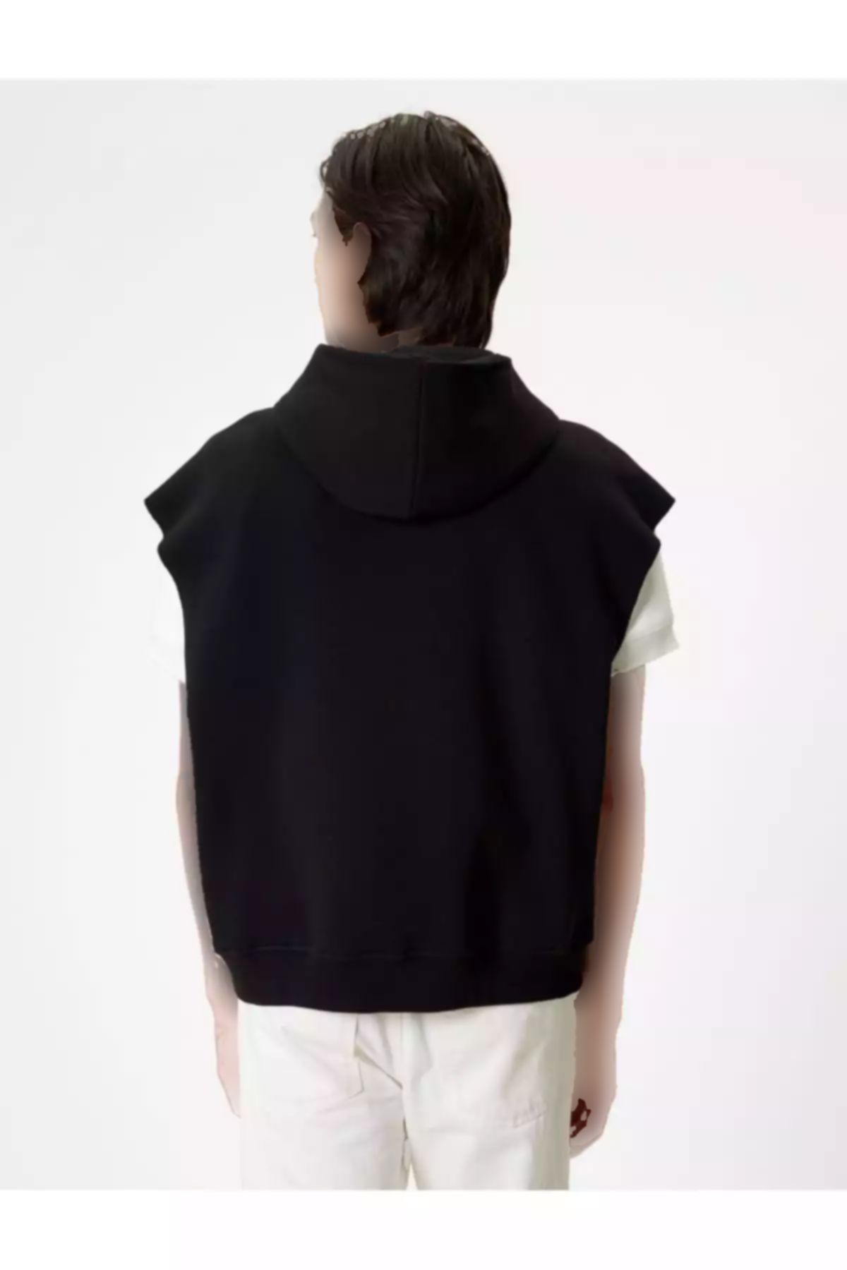 سوییشرت جیب دار گشاد پنبه ای چاپی کلاهدار بدون آستین برند Koton کد 1753305664