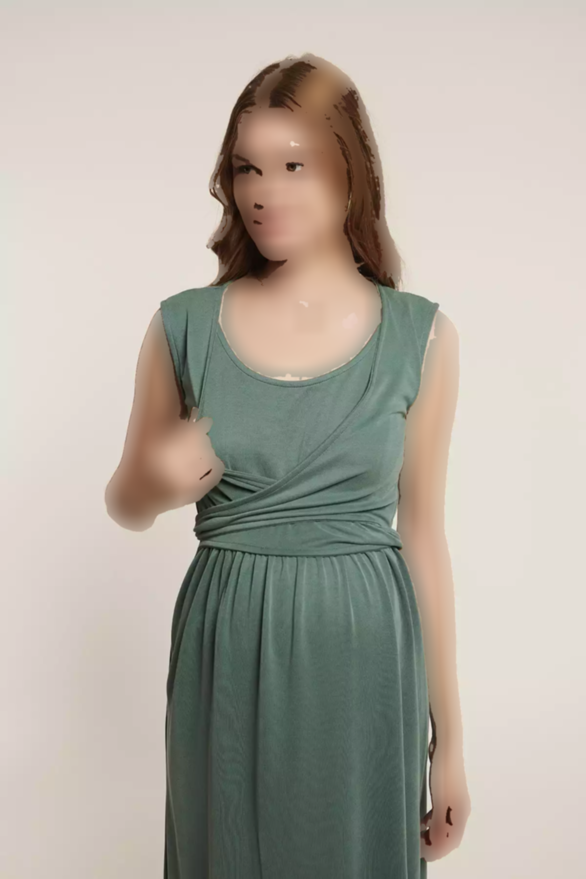 پیراهن شیردهی سبز بارداری نیکول برند Lyn Mama کد 1753850585