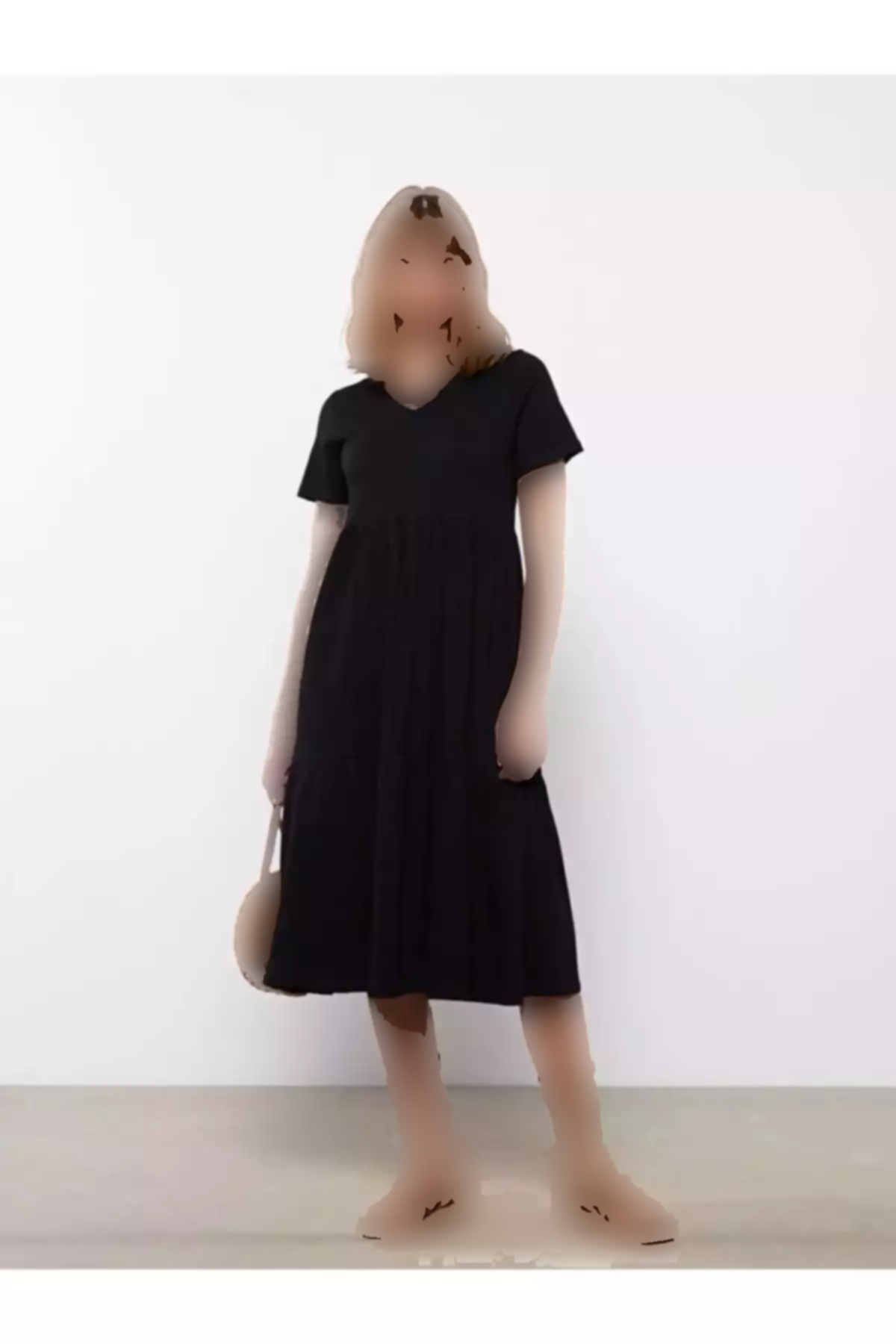 پیراهن ساده پنبه ای آستین کوتاه یقه هفت LC Waikiki بارداری برند LC Waikiki کد 1752545466