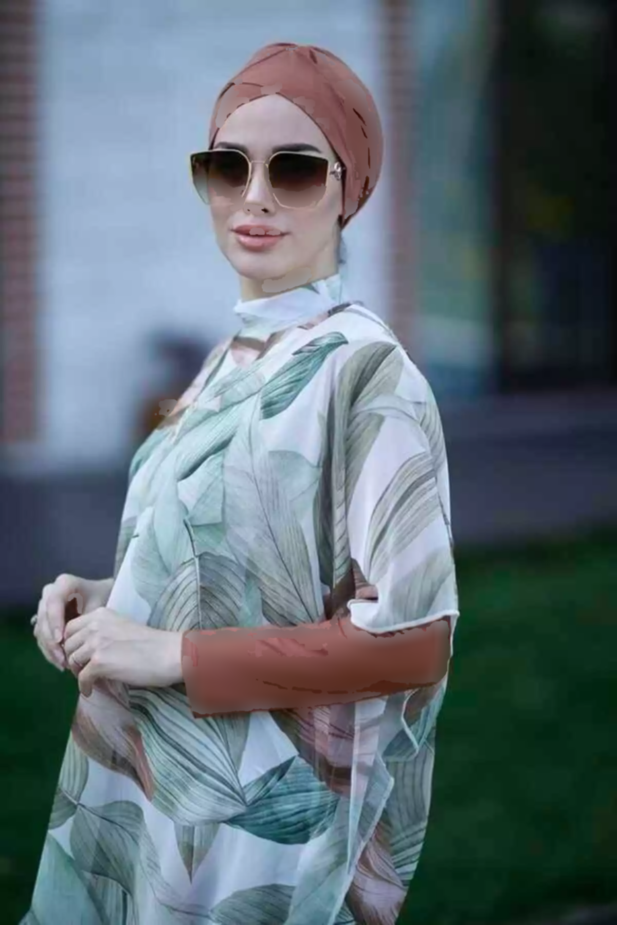 مایو اسلامی پوشیده نرم طرحدار خفاشی برند Remsa Mayo کد 1753755133