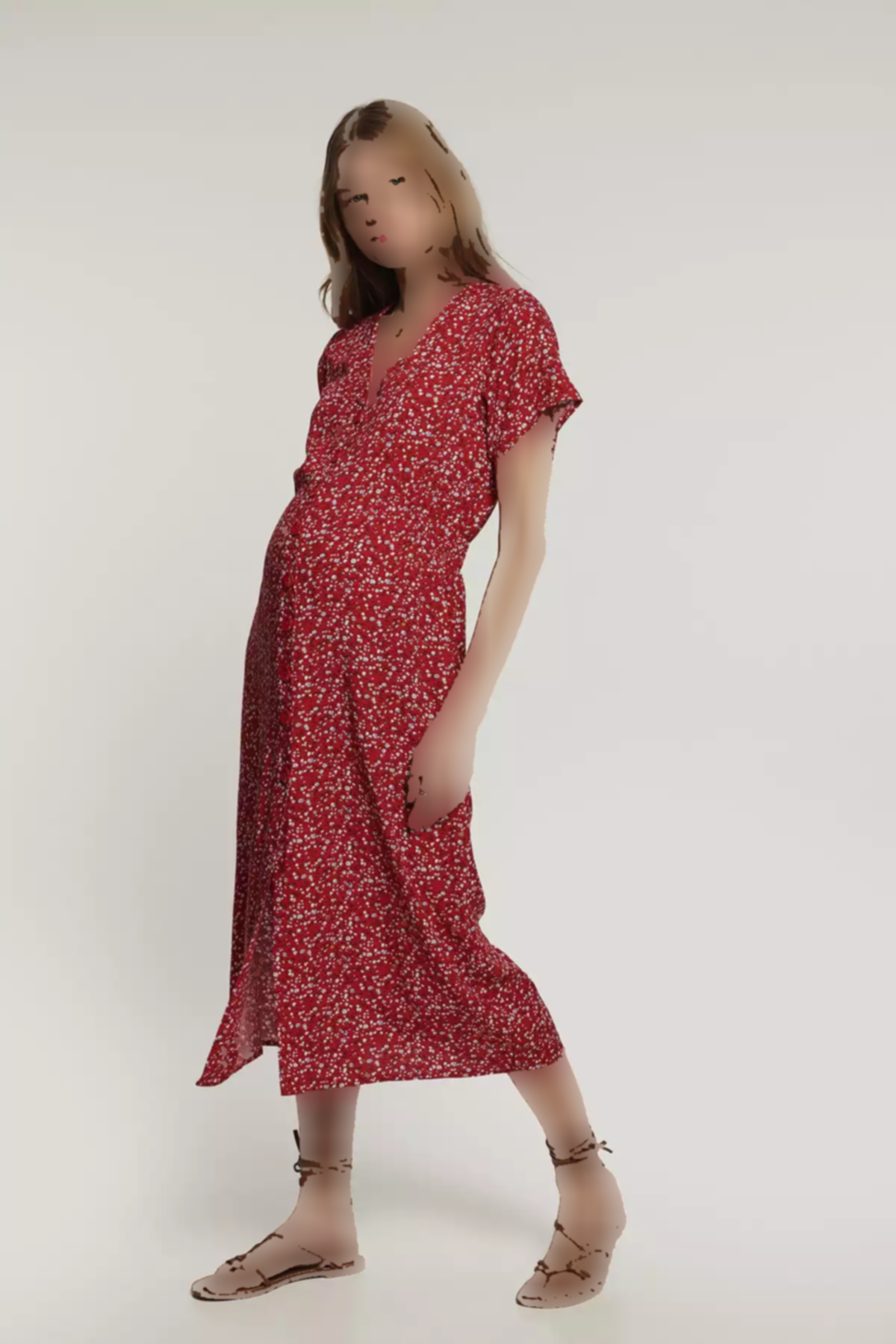 پیراهن قرمز بارداری برند Lyn Mama کد 1753846989