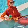 مایو اسلامی پوشیده کامل آب نارنجی تخلیه شد کمربند، برند Marina کد 1753525867