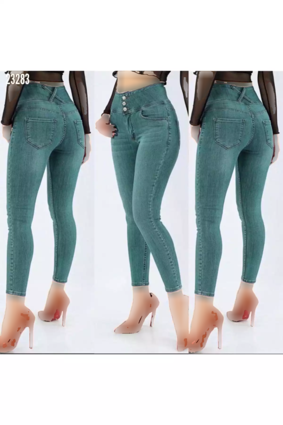 جین لایکرا دور کمر بلند شلوار 90cm برند JANES کد 1753549929
