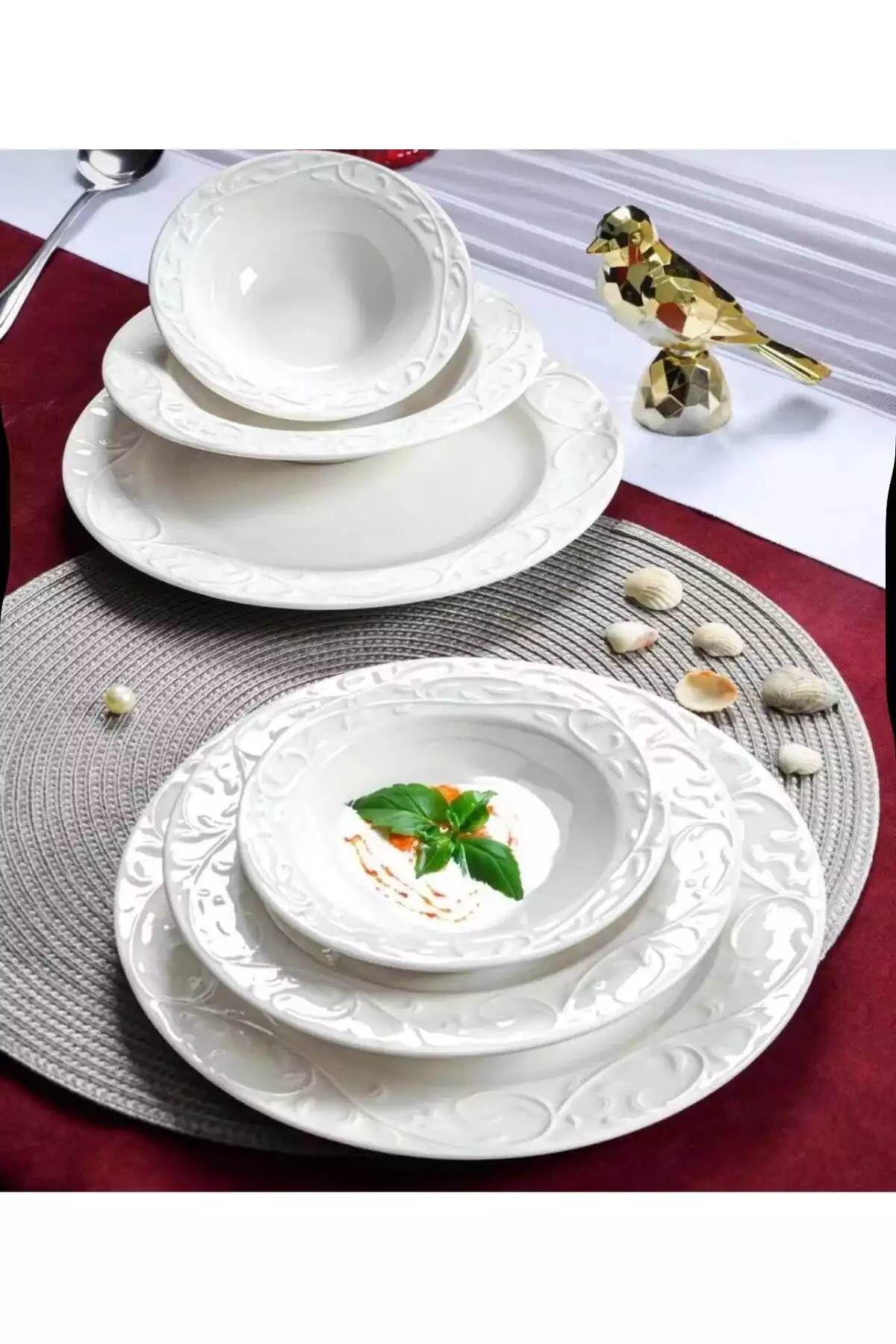 سرویس غذاخوری چینی 24تکه 6نفره برند decovien کد 1753907591