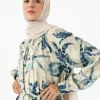 پیراهن یقه طرحدار آبی رفکا برند Refka کد 1753720986