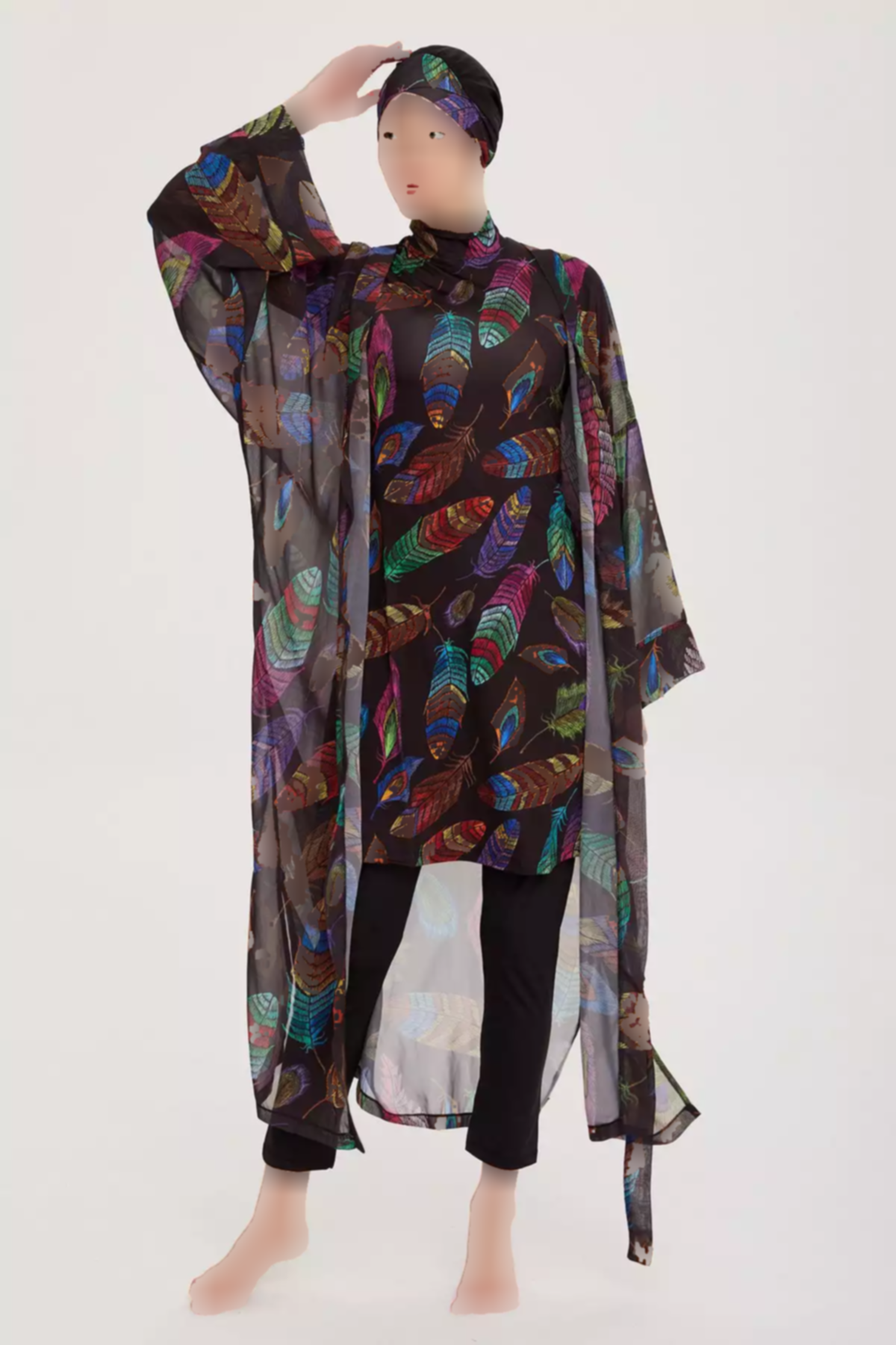 پیراهن ساحلی کیمونو مایو اسلامی پوشیده خفاشی تک نفره هدر بروی برند Remsa Mayo کد 1753760469