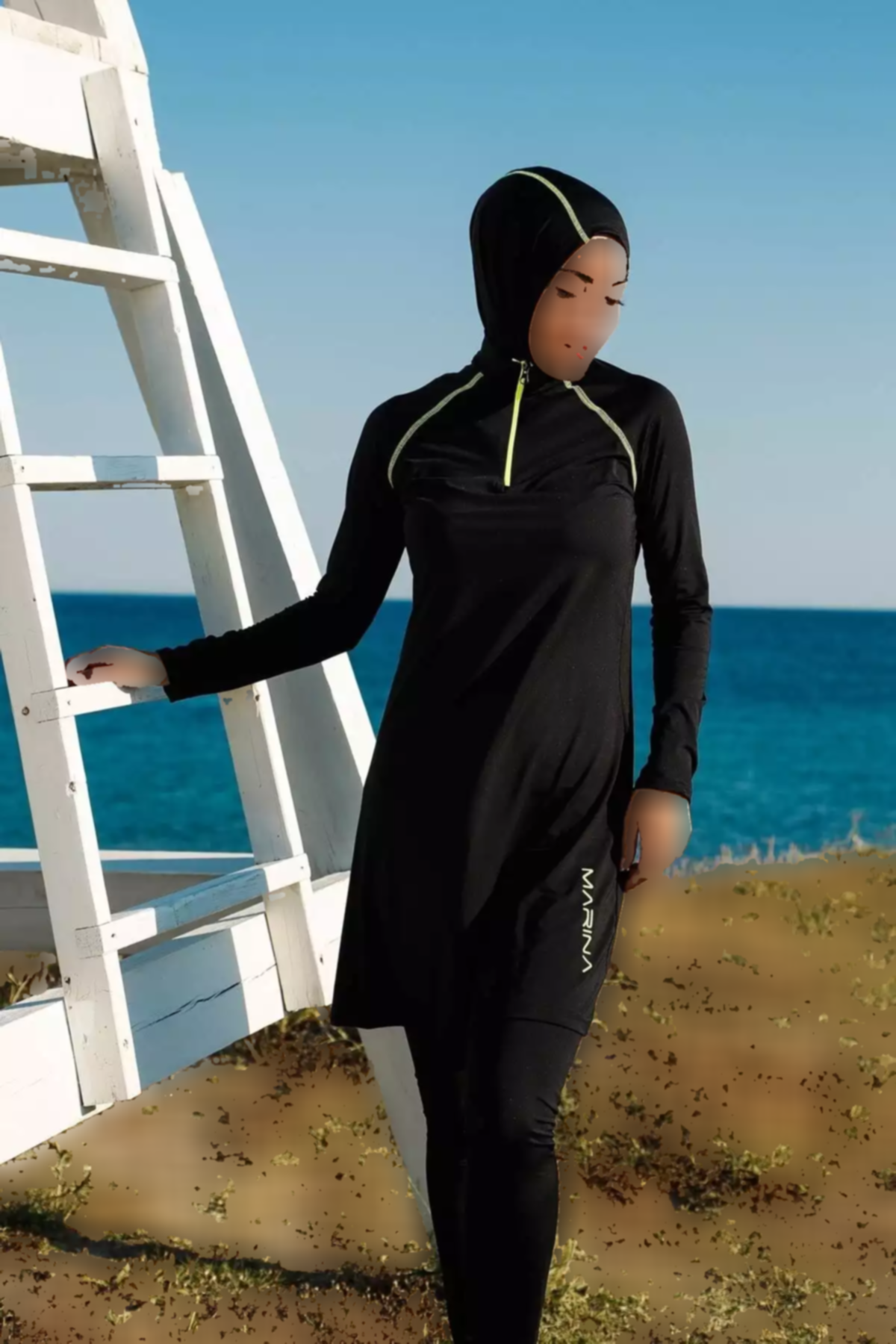 مایو اسلامی پوشیده کامل سری مشکی برند Marina کد 1753529470