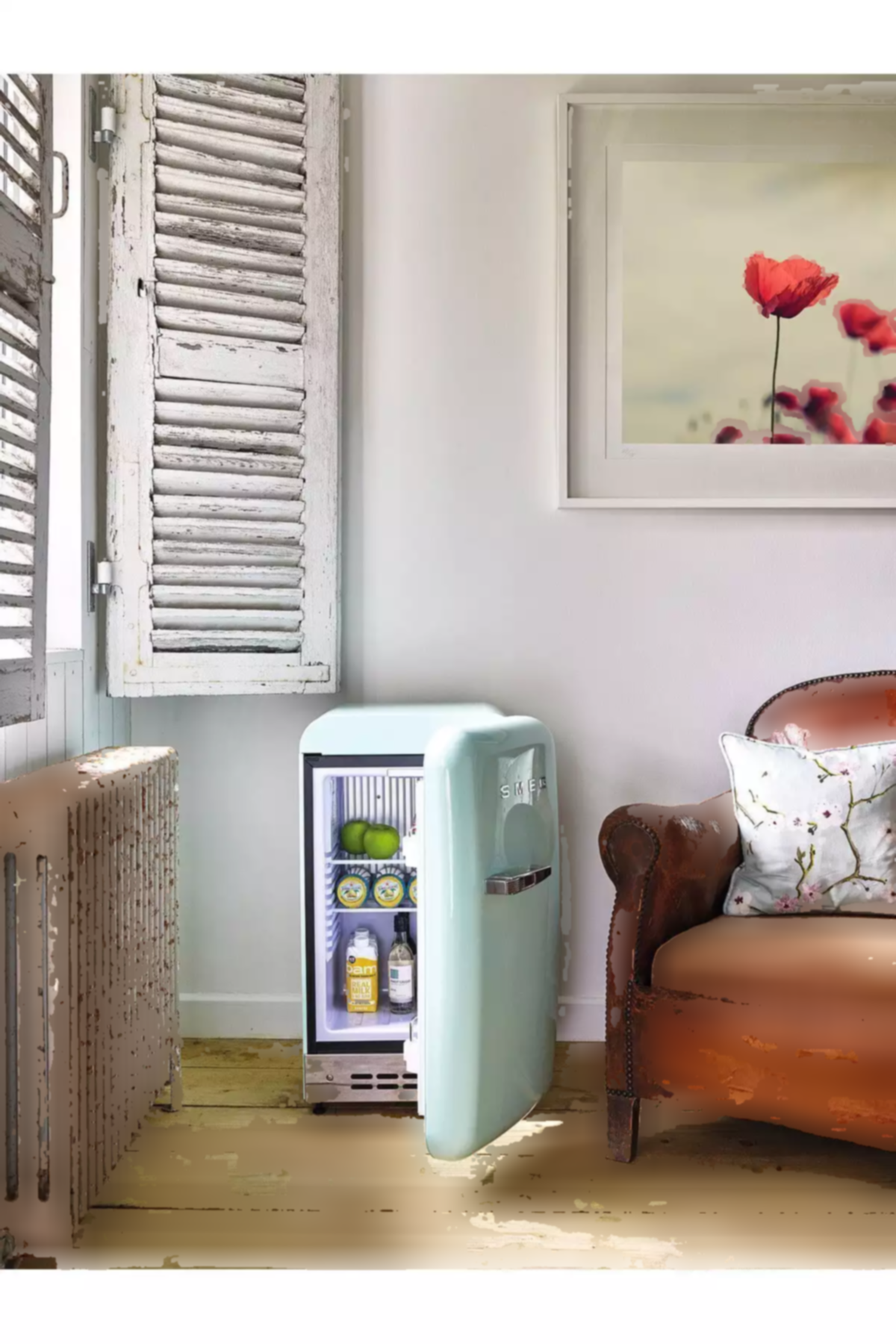 کوچک یخچال سبز یکدست سبک برند Smeg کد 1753490530