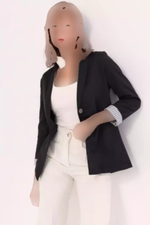 کت تک دکمه راه‎راه داخل آستین مشکی زنانه برند armonika کد 1753597329