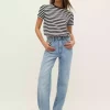 تیشرت آستین کوتاه راهراه برند Stradivarius کد 1753357406
