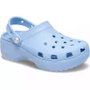 دمپایی کلاسیک مروارید پلتفرم آبی زنانه برند Crocs کد 1753479063