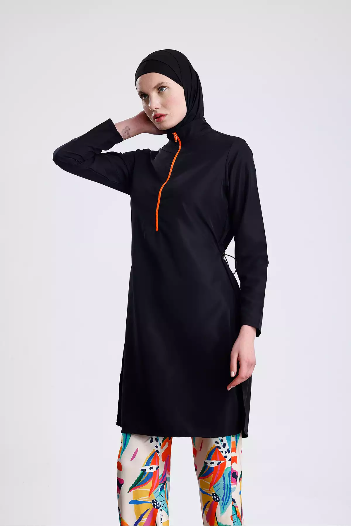 مایو اسلامی پوشیده لایکرا پارچه ضد آب طرحدار زیپدار برند medipek کد 1753536129