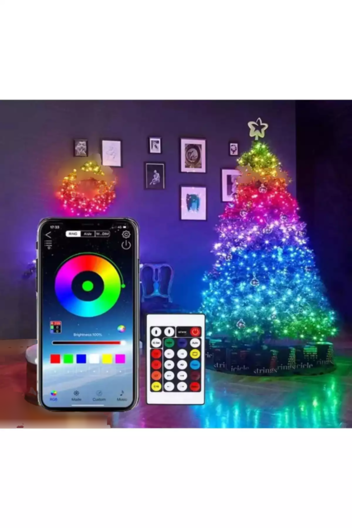 led کنترل دار نوار 100 پشت تلویزیون حساس به صدا اسمارت برند ALSHOP کد 1753587670