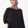 پیراهن برش گشاد طرحدار چیندار رفکا مشکی برند Refka کد 1753723330