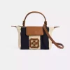 کیف دستی پارچه راهراه لوگودار سرمه ای زنانه برند Desa کد 1753348393