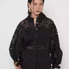 پیراهن گشاد شفاف آستین خفاشی مشکی زنانه برند Orfeo Negro کد 1753414397