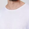 تیشرت بافتنی لخت پنبه ای یقه گرد سفید مردانه برند CHUBA کد 1753698663