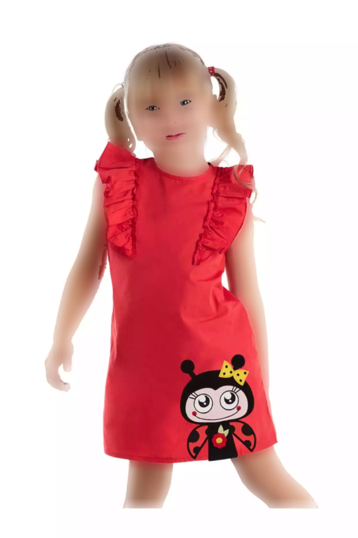 پیراهن تابستانی نوک چیندار قرمز دخترانه برند Denokids کد 1753823529