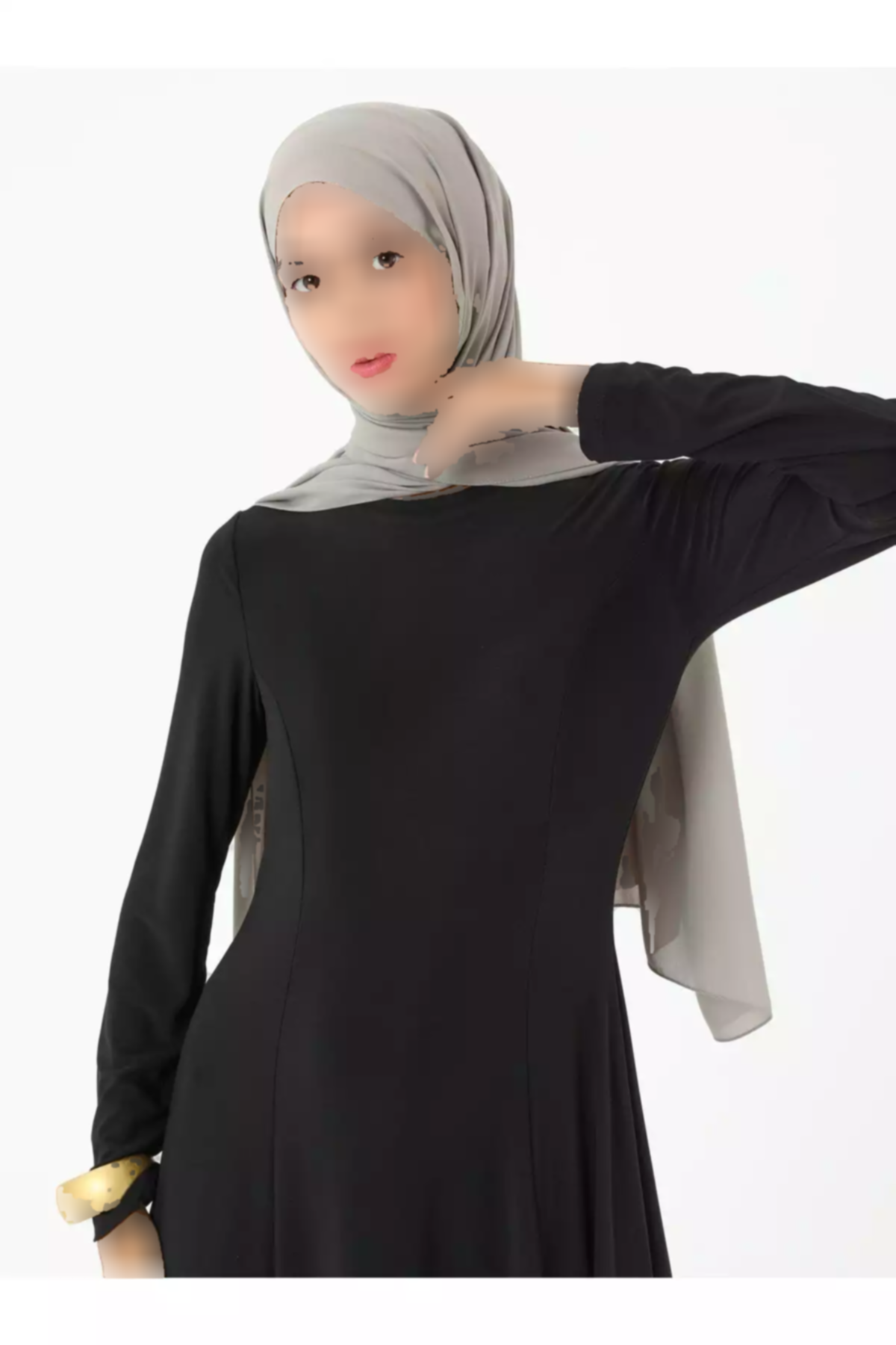 پیراهن پارچه یقه دار گرد رفکا مشکی برند Refka کد 1753361526