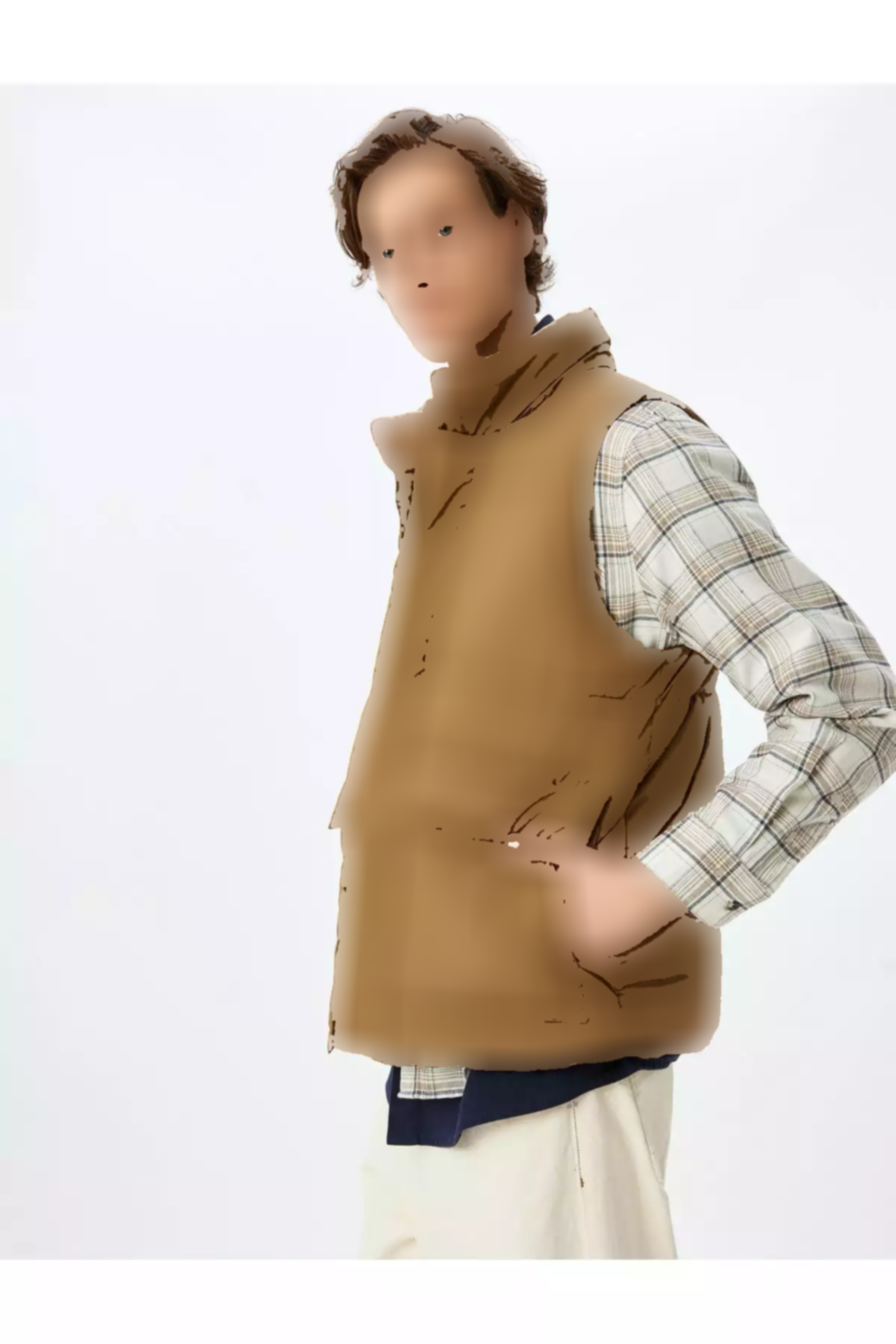 جلیقه اسلیم فیت پفدار یقه ایستاده طرحدار جیبدار دربدار برند Koton کد 1753305671