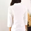 پیراهن کتان تا شده آستین سفید زنانه برند Olalook کد 1753665726