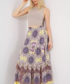 دامن بلند 1898طرح‎دار زرد برند Bigdart کد 1753608073