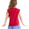 پیراهن تابستانی چین‎دار گربه قرمز دخترانه برند Denokids کد 1753824663