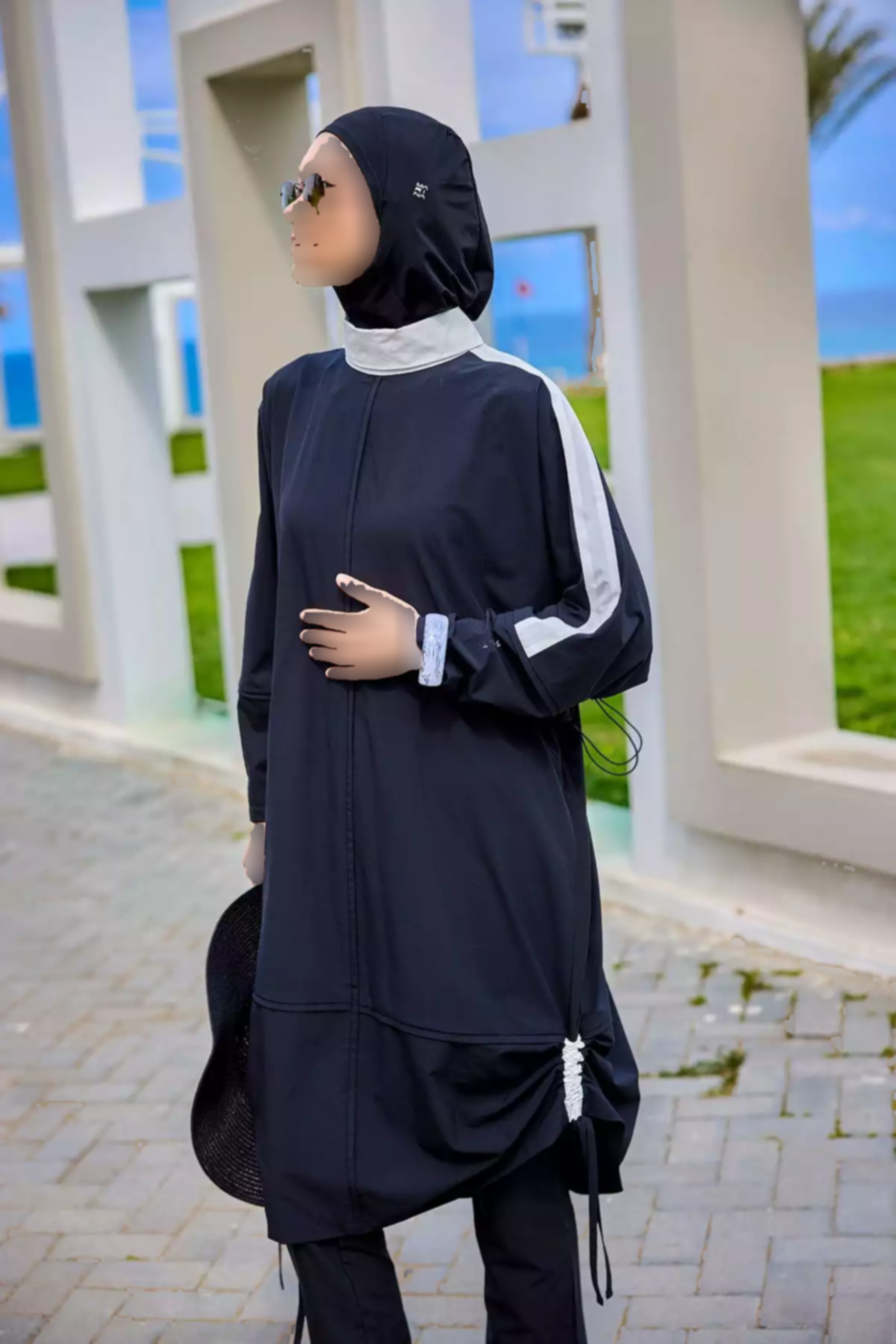 مایو اسلامی پوشیده کامل مخفی زیپدار مشکی برند Marina کد 1753525929