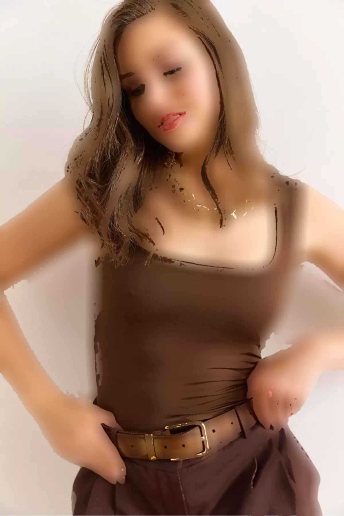 بادی ست یقه گرد قهوهای زنانه برند Olalook کد 1753677666